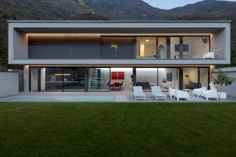 Modern minimalist home interior, open accessible space for aging in place