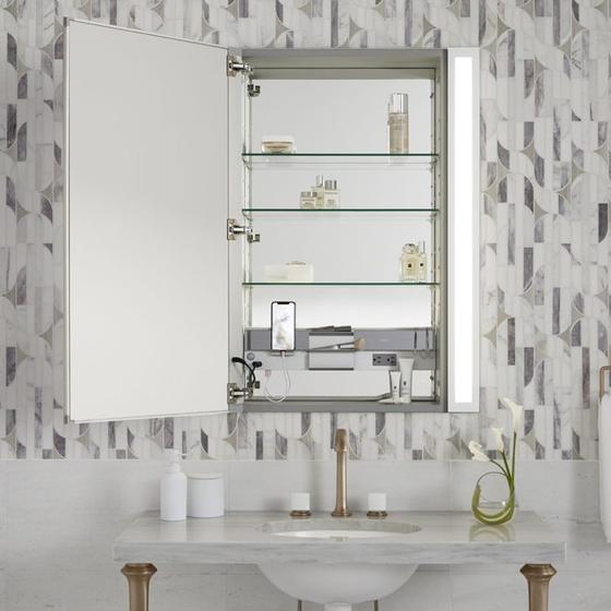 The Best Shower Systems for Accessible Bathrooms (2026): A Designer's Guide 9 Robern M Series lighted medicine cabinet
